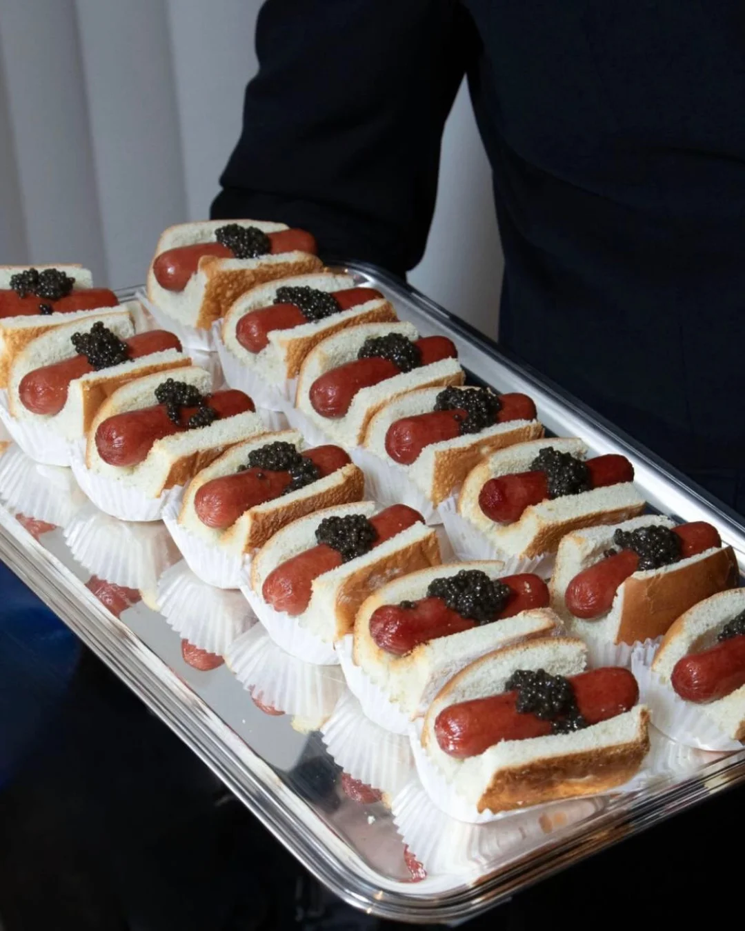 Carefully plated midnight bites on a serving tray